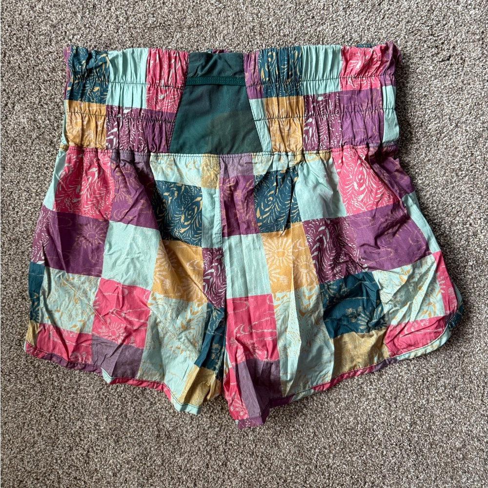 FREE PEOPLE Way Home Shorts Patchwork Multicolor FP Movement x Anthropologie L - Picture 3 of 6